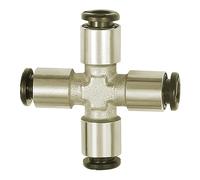 RIEGLER 108768-767.004 - Conector en X para manguera (4 diámetros exteriores, latón, 1 unidad)