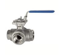 RIEGLER 11081 F-ES 1.4408, G 1 1/4, DN 25 - Grifo de bola de 3 vías (acero inoxidable)