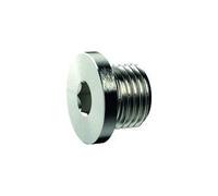 RIEGLER 111396-252.94-3N - Tornillo de cierre, hexágono interior y pretina, G 1, latón vern, 1 unidad
