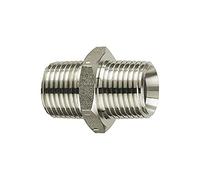 RIEGLER 111697-252.302-ES Boquilla de doble rosca, R 3/8 a, R 3/8 a, SW 22, acero inoxidable 1.4571, 1 unidad