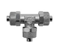 RIEGLER 115419-14.800-6-E Value Line - Conector en T para manguera 6/4, latón niquelado, 1 unidad