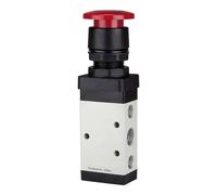 RIEGLER 116013-515.5101 - Válvula de 5/2 vías, manual "M5", botón de seta monoestable, G 1/8, rojo, 1 unidad