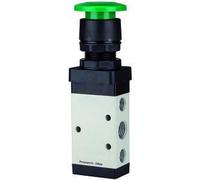 RIEGLER 116014-515.5102 - Válvula manual de 5/2 vías M5, pulsador de seta, monoestable, G 1/8, verde, 1 unidad