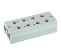 RIEGLER 116224-5510.03-38 Placa base múltiple, válvulas de 3/2 vías, 3 posiciones, G 1/4, G 3/8, 1 unidad