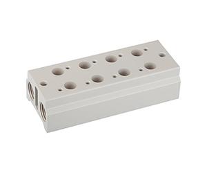RIEGLER 116226-5510.04-18 - Placa base múltiple para válvulas de 3/2 vías, 4 posiciones, M5, G 1/8, 1 unidad