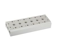 RIEGLER 116264-5520.07-14 - Placa base múltiple para válvulas de 5/2-5/3, 7 Pos, G 1/8, G 1/4, 1 unidad