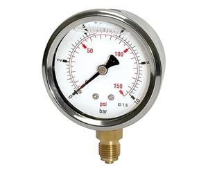 RIEGLER 116305-704-CDE Glyzerinmano «Pressure Line», G 1/4 inferior, 0-2,5 bar/36 psi, diámetro 63, 1 unidad