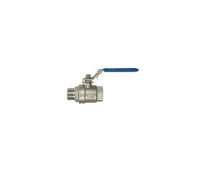 RIEGLER 135907-3395.26 - Válvula de bola de acero inoxidable, 2 piezas, rosca interior y exterior, G 1 1/4, DN 32, 1 unidad