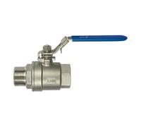 RIEGLER 135908-3395.27 - Válvula de bola de acero inoxidable, 2 piezas, rosca interior y exterior, G 1 1/2, DN 38, 1 unidad
