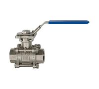 RIEGLER 135919-3390.10 - Válvula de bola de acero inoxidable, 3 piezas, longitud de construcción según DIN 3202-M3, G 3, 1 unidad