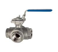 RIEGLER 135926-11081 G-ES Válvula de bola de 3 vías, orificio en L, acero inoxidable 1.4408, G 1 1/2, DN 32, 1 unidad