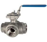 RIEGLER 135933 Válvula de bola de 3 vías con orificio en T de acero inoxidable 1.4408 G 1 1/4 DN 32-1 pieza