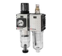 RIEGLER 142467-FUM 601-8-KM WE - Juego de 2 piezas "FUTURA-mini", PC Beh, Compact mano, G 1/4, 0,5-8, HA, 1 unidad
