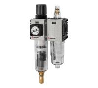 RIEGLER 142469-FUM 611-4-KM WE - Juego de 2 piezas "FUTURA-mini", PC Beh, Compact mano, G 1/4, 0,1-4, VA, 1 unidad