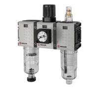 RIEGLER 142492-FUM 621-10-KM WE - Juego de 3 piezas "FUTURA-mini", PC Beh, Compact mano, G 1/4, 0,5-10, HA, 1 unidad