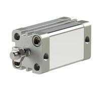 RIEGLER 15.DMA.63025 Serie ACE - Cilindro compacto de doble acción con imán, pistón de 63 mm, carrera de 25 mm, conector G de 1/8", M12 x 1,25, barras de pistón