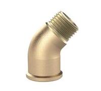 RIEGLER Codo WST12MS45IA de latón brillante, ángulo de 45°, interior y exterior, rosca G de 1/2", presión de funcionamiento de 16 bar