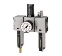 RIEGLER FU 634-M-4 Futura - Unidad de mantenimiento (3 piezas, con depósito de metal, tubo y manómetro, totalmente automática, tamaño 1, 0,2-4 bar, G 3/8")