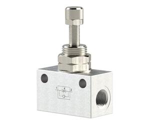 RIEGLER Válvula antirretorno del acelerador 103806-225.36, en forma de bloque, de aluminio anodizado, G 1/2, 1 unidad