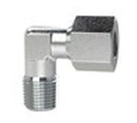 RIEGLER WEV388LSTNPT - Racor atornillado en ángulo, acero galvanizado, 3/8" NPT, 315 bar, tubo de 8 mm