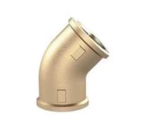 RIEGLER WST10MS45II - Codo de latón pulido (ángulo de 45°, interior/interior, rosca G de 1", presión de funcionamiento de 16 bares)