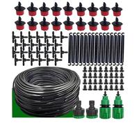 Riego por microgoteo, riego automático portátil de 20m con goteros ajustables, kits nebulización, manguera jardín