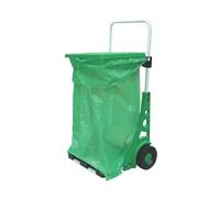 Riegolux 755061 - Carro Saco Jardín | Carrito recolector de jardín con bolsa plástica resistente | Ruedas robustas para césped, residuos y hojas | Accesorio de jardinería