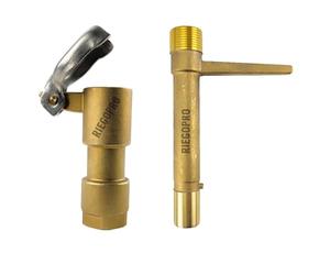 RIEGOPRO Pack 2 en 1 - Boca de Riego Hidrante Acople Rápido ¾″ + Llave de Bayoneta ¾″ en Latón | Conexión estándar ¾ pulgada, instalación profesional, para jardín, riego comunitario o agrícola