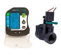 RIEGOPRO Programador de Riego Amico PRO 9V DC 1 Zona de Riego. Incluye Electroválvula 9V DC 150N 1" (32mm) Hembra. Fácil Programación.