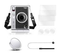Rieibi Accesorios para Fujifilm Instax Mini EVO, Paquete de Regalo Que Incluye Funda Transparente Instax Mini EVO y Tapa de Lente Instax Mini EVO con Cuerda antipérdida y Protector de Pantalla