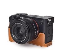 Rieibi Alpha 7C II - Funda de piel sintética de para cámara digital Sony A7C II/Alpha 7C Mark II/A7C2 - Agarre protector con agarre de mano y apertura inferior, color marrón