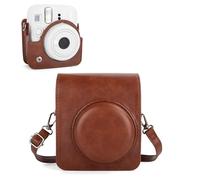 Rieibi Funda de cámara compatible con Fuji Instax Mini 13 - MINI 13 funda de transporte para cámara instantánea Fujifilm Instax 13 - Funda de bolsa Fuji 13 con correa, color marrón