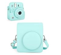 Rieibi Funda de cámara compatible con Fuji Instax Mini 13 - MINI 13 funda de transporte para cámara instantánea Fujifilm Instax 13 - Funda de bolsa Fuji 13 con correa, color verde menta