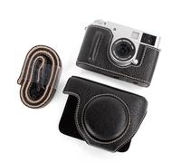 Rieibi Funda de piel sintética para cámara Fujifilm X-Half, funda protectora con correa de hombro ajustable, marrón