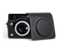 Rieibi Funda de piel sintética para Fujifilm Instax SQ40, funda para cámara instantánea Square 40, funda vintage con correa, color negro