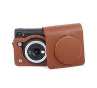 Rieibi Funda de piel sintética para Fujifilm Instax SQ40, funda para cámara instantánea Square 40, funda vintage SQ40 con correa, color marrón
