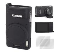 Rieibi - Funda para cámara Canon IXUS 285 HS, Accesorios para cámara Canon IXUS 285 HS con 2 Protectores de Pantalla y Cubierta de Lente Desmontable, Ligero y práctico, Black