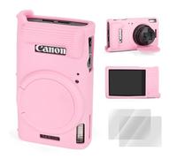 Rieibi - Funda para cámara Canon IXUS 285 HS, Accesorios para cámara Canon IXUS 285 HS con 2 Protectores de Pantalla y Cubierta de Lente Desmontable, Ligero y práctico,Rosado