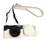 Rieibi Funda para cámara Canon V1, piel sintética, para cámara Canon PowerShot V1, funda protectora desmontable con correa ajustable para el hombro