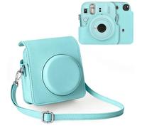 Rieibi Funda para cámara compatible con Fuji Instax Mini 13 - MINI 13 funda de transporte para cámara instantánea Fujifilm Instax 13 - Funda de bolsa Fuji 13 con correa, Green, Piel sintética