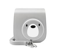 Rieibi Funda para cámara Fuji Instax Mini 12, funda protectora de piel sintética para cámara instantánea Fujifilm Instax Mini 12, funda extraíble con correa ajustable para el hombro, Oso, Estilo de