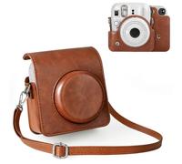 Rieibi Funda para cámara Fuji Instax Mini 13 12 - MINI 13 Funda de transporte para cámara instantánea Fujifilm Instax 13 - Funda de bolsa Fuji 13 con correa, color marrón