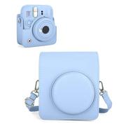 Rieibi Funda para cámara Fuji Instax Mini 13 - MINI 13 funda de transporte para cámara instantánea Fujifilm Instax 13 - Funda de bolsa Fuji 13 con correa, color azul pastel