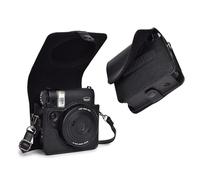 Rieibi Funda para cámara Instax Mini 99, funda protectora de piel sintética para cámara instantánea Fujifilm Instax Mini 99, funda extraíble con correa para el hombro, cierre de velcro, color negro