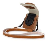 Rieibi Funda para cámara Sony ZV1F/ZV1/Ricoh GR IV/IIIx/Ricoh III II/Fujifilm X-Half/X-HF1/Panasonic LX9 LX10 LX15/Canon G7X III / G7X II / SX740 HS - Bolsa para cámara con correa, marrón (solo funda)