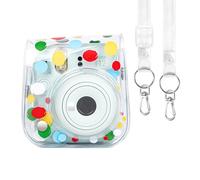 Rieibi Funda protectora para Fujifilm Instax Mini 12 - Funda de PVC para cámara instantánea Mini 12 - Funda con correa