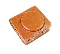 Rieibi Square SQ6 - Funda protectora para cámara instantánea Fujifilm Instax Square SQ6, funda compacta de piel sintética con correa ajustable para el hombro, Brown, Estuche de belleza