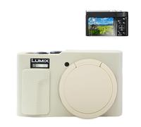 Rieibi TZ99 - Funda Protectora de Silicona Suave para cámara Panasonic Lumix DC-TZ99, Accesorios con 2 Protectores de Pantalla, Ligera, Color Blanco Roto