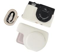 Rieibi ZS99 - Funda de piel sintética para cámara digital Panasonic Lumix DC-ZS99, funda protectora desmontable con correa de hombro ajustable, funda de belleza