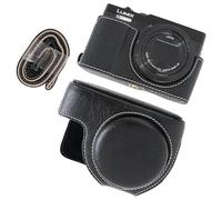 Rieibi ZS99 - Funda de piel sintética para cámara digital Panasonic Lumix DC-ZS99, funda protectora desmontable con correa de hombro ajustable, funda de belleza